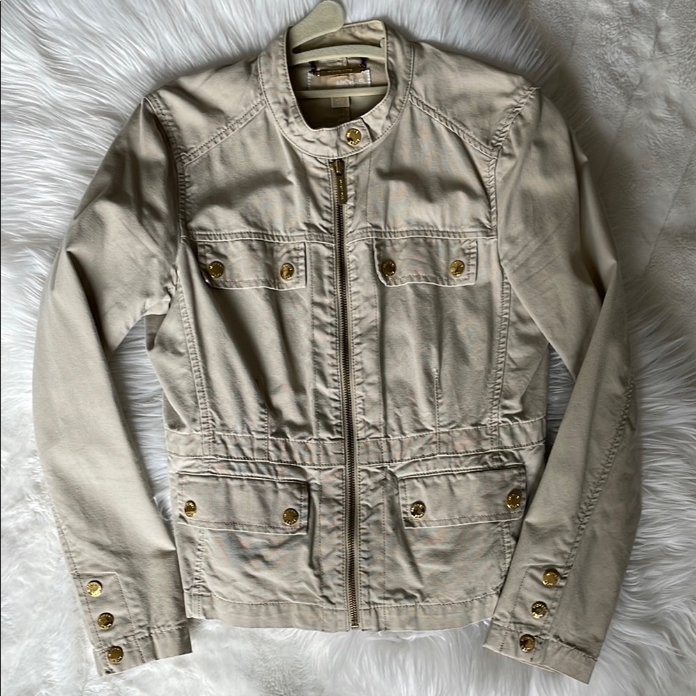 Michael Kors Beige Jacket with Gold Buttons, size 6